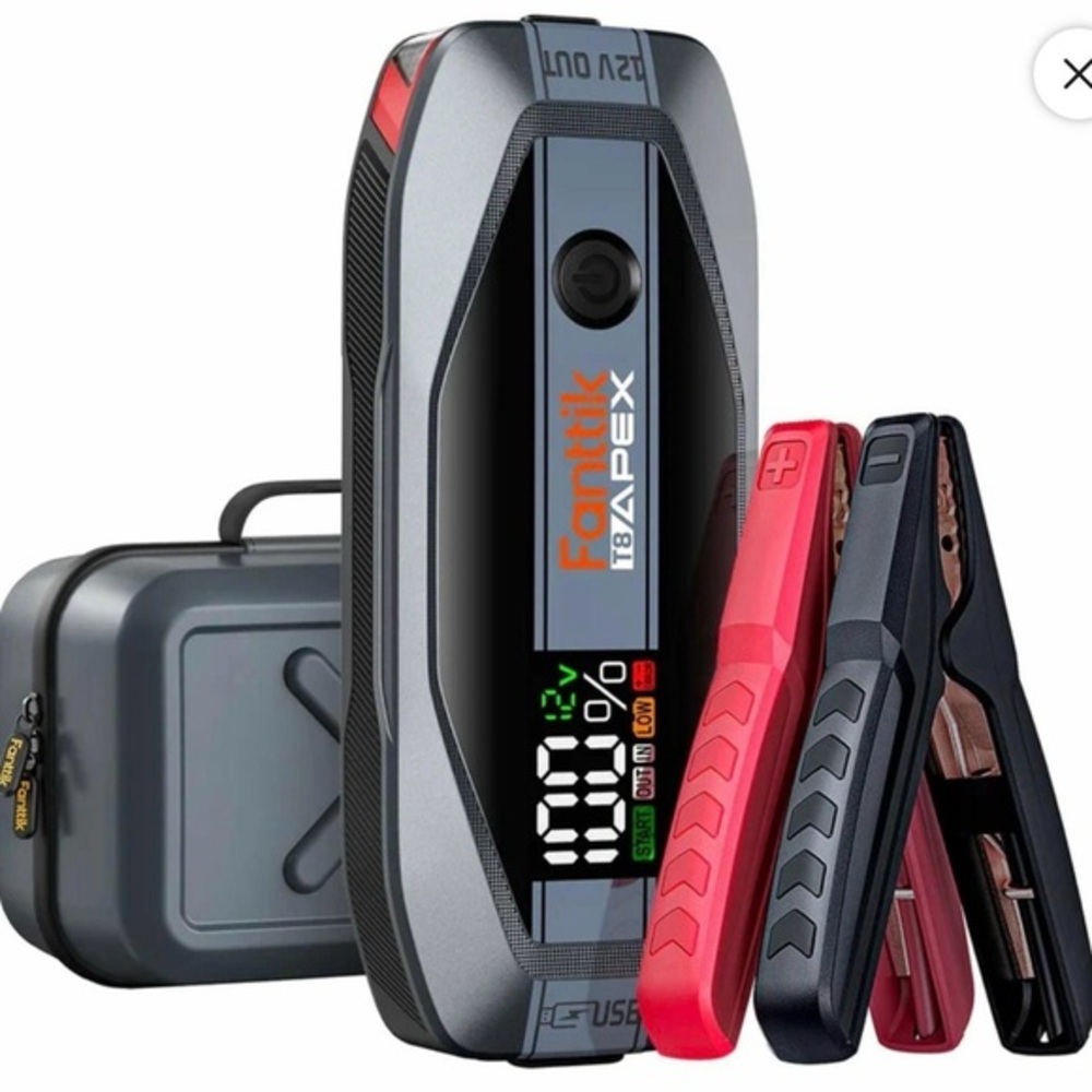 Fanttik T8 APEX Jump Starter with Clamps NWT